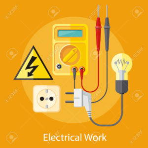 38370393-Electrical-work-Socket-with-devices-for-the-analysis-of-electrical-network-Device-for-test-Flat-icon-Stock-Vector